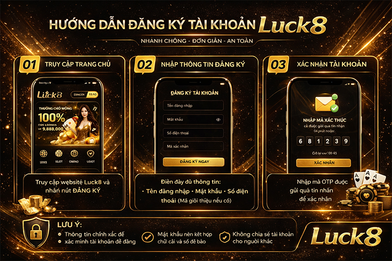 Hướng dẫn đăng ký Luck8